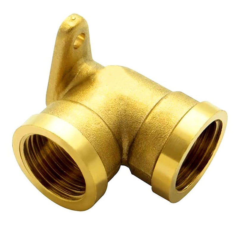 Joywayus Brass 1/2" Female x 1/2" Female 90 Degree Elbow Can Fixed Water Pipe Connector Plumbing with Base Plate - Image 3